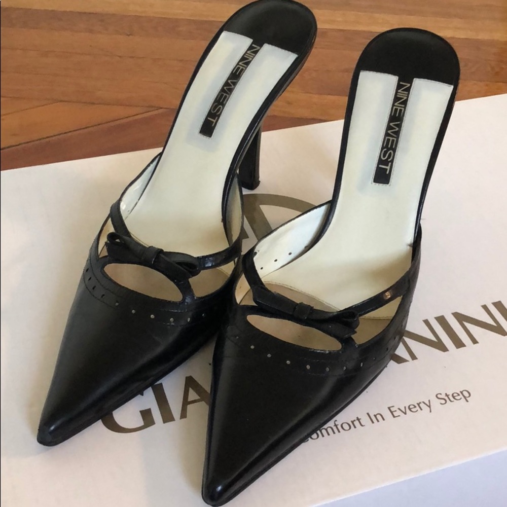 Black slip on high heel